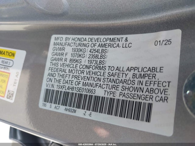 19XFL4H81SE010663 Honda lfc3
