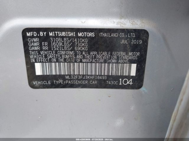 2019 MITSUBISHI MIRAGE G4 ML32F3FJ3KHF18493 Photo 8