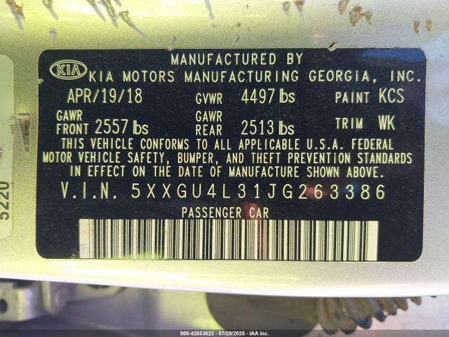 5XXGU4L31JG263386 KIA gdi
