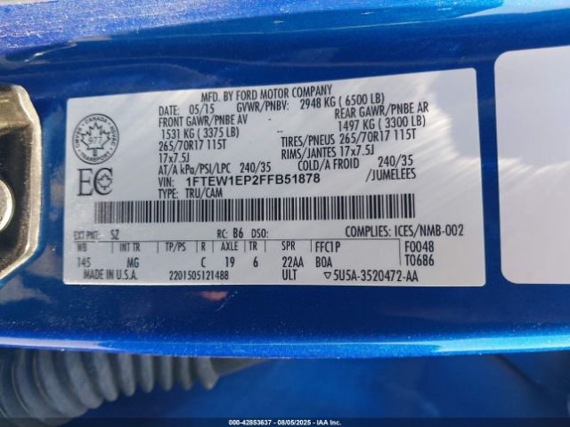 2015 FORD F-150 1FTEW1EP2FFB51878 Photo 8