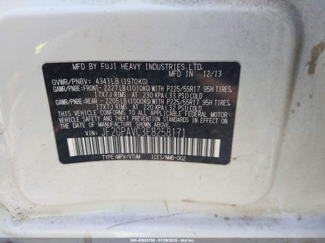 Subaru 2.0l na 2014 JF2GPAVC3E8258171 Image 9