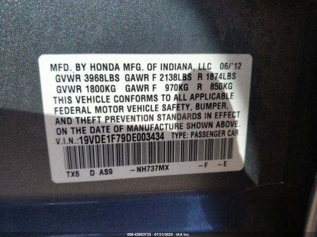 2013 ACURA ILX 19VDE1F79DE003434 Photo 8