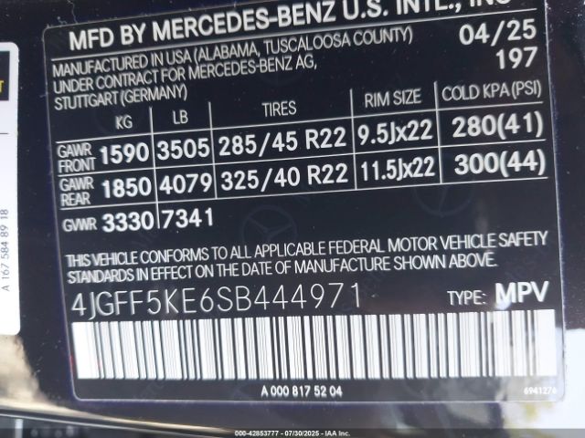 2025 MERCEDES-BENZ GLS 450 4JGFF5KE6SB444971 Photo 8