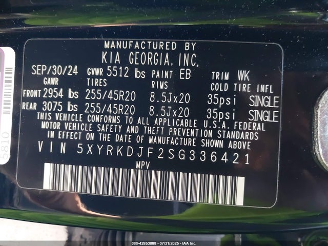 5XYRKDJF2SG336421 KIA t-gdi theta-iii