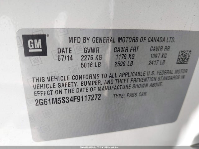 Cadillac lfx 2015 2G61M5S34F9117272 Image 9