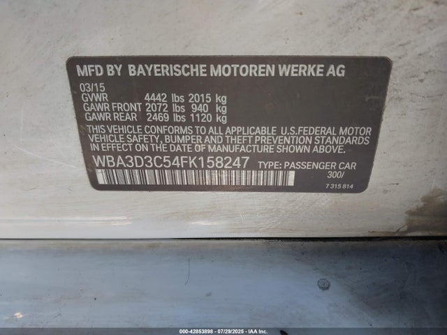 BMW 328D 2015 WBA3D3C54FK158247 Image 9