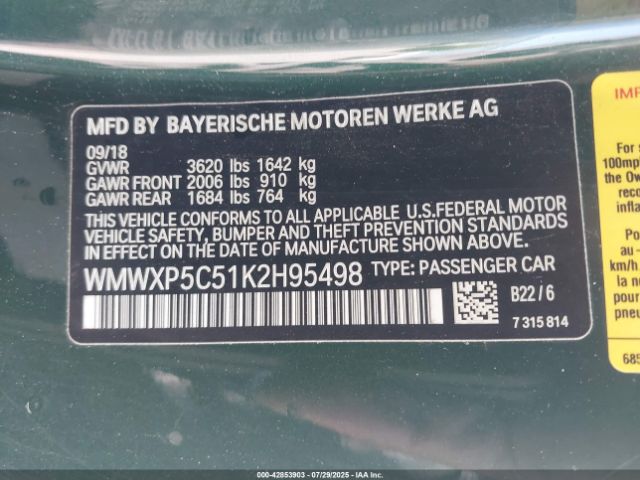 2019 MINI HARDTOP WMWXP5C51K2H95498 Photo 8