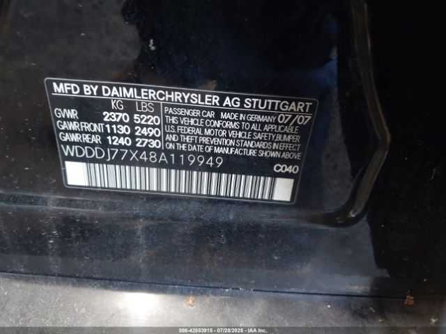 2008 MERCEDES-BENZ CLS 63 AMG WDDDJ77X48A119949 Photo 8