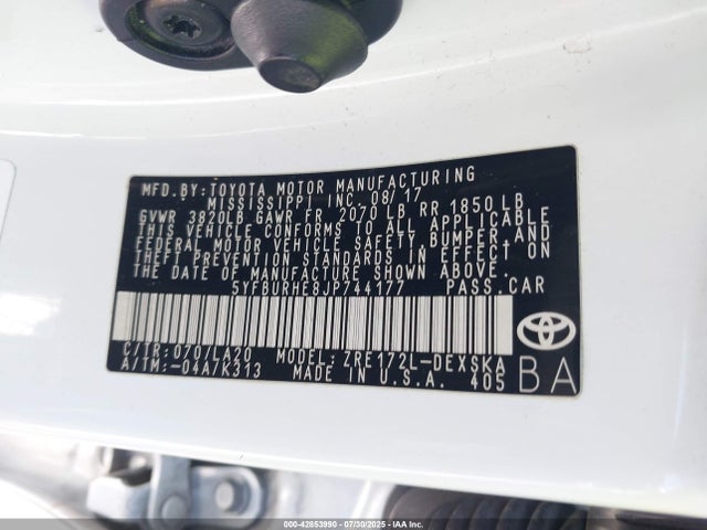 5YFBURHE8JP744177 Toyota 2zr-fe