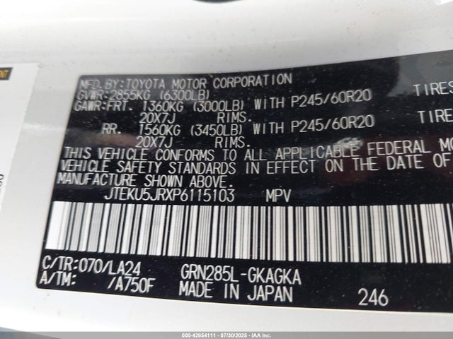 Toyota 1gr-fe 2023 JTEKU5JRXP6115103 Image 9