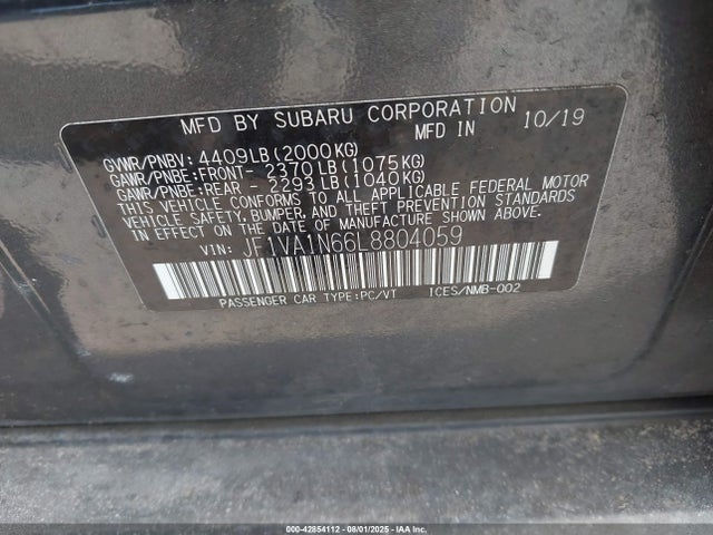 Subaru dib 2020 JF1VA1N66L8804059 Image 9