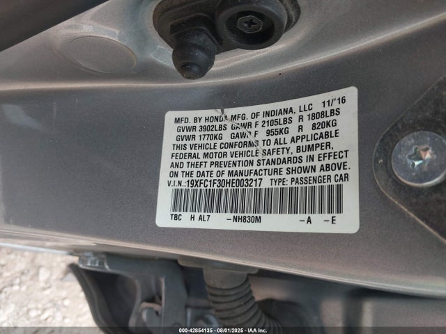 19XFC1F30HE003217 Honda l15b7