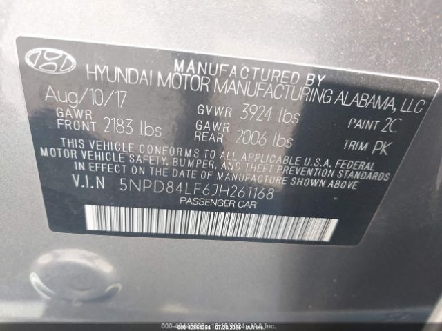 2018 HYUNDAI ELANTRA 5NPD84LF6JH261168 Photo 8