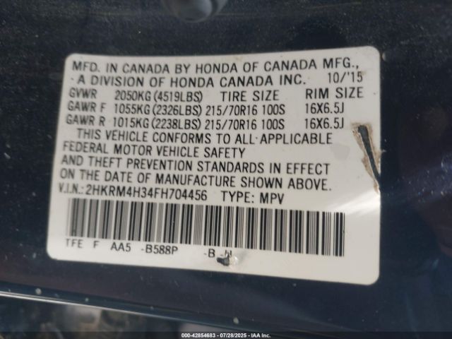 2015 HONDA CR-V 2HKRM4H34FH704456 Photo 8