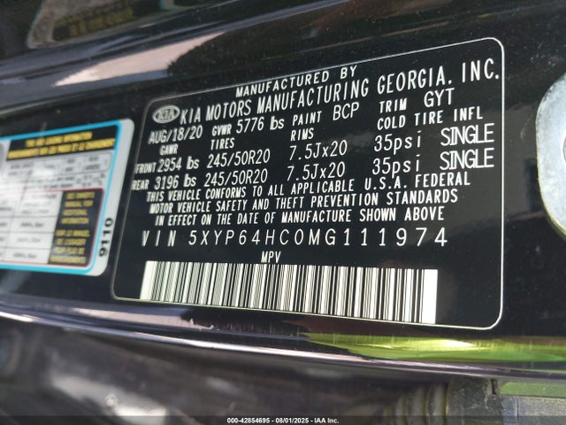 5XYP64HC0MG111974 KIA kmc gdi lambda-ii