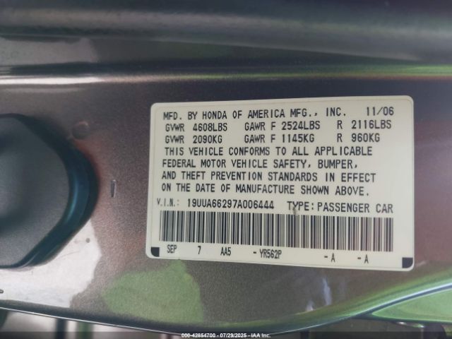 2007 ACURA TL 19UUA66297A006444 Photo 8