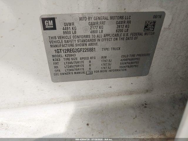 1GT12REG2GF226881 GMC l96 - flexible fuel (gas/ethanol), sfi iron