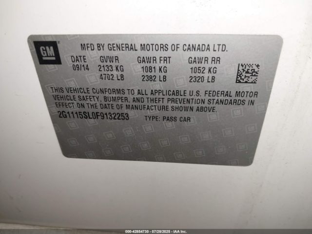 2015 CHEVROLET IMPALA 2G1115SL0F9132253 Photo 8