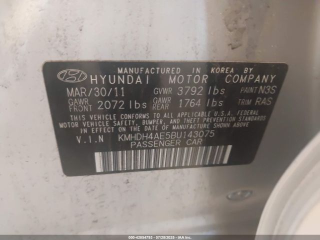 2011 HYUNDAI ELANTRA KMHDH4AE5BU143075 Photo 8
