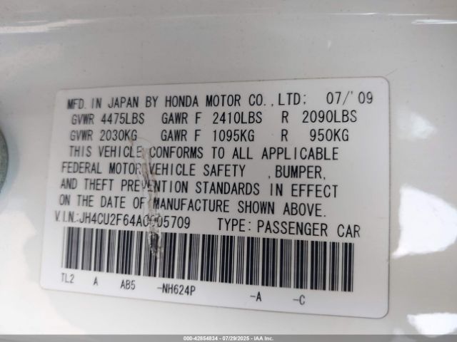 2010 ACURA TSX JH4CU2F64AC005709 Photo 8