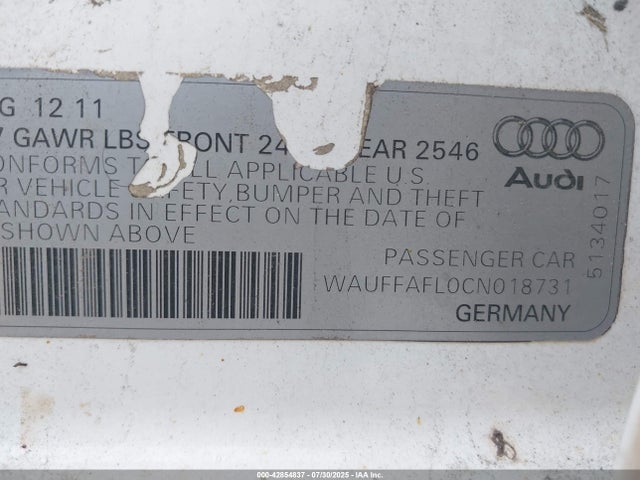 2012 AUDI A4 WAUFFAFL0CN018731 Photo 8