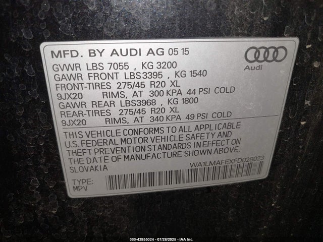 2015 AUDI Q7 WA1LMAFEXFD028023 Photo 8