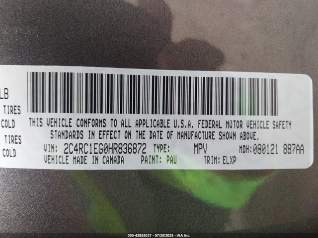 2C4RC1EG0HR836872 Chrysler Pacifica