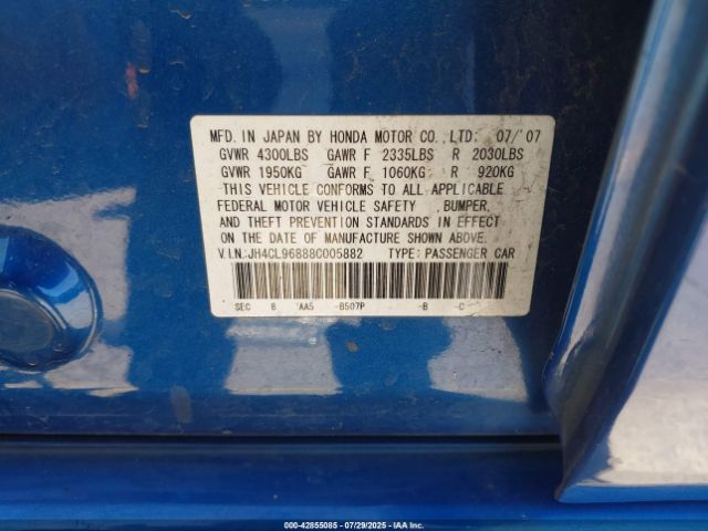 2008 ACURA TSX JH4CL96888C005882 Photo 8