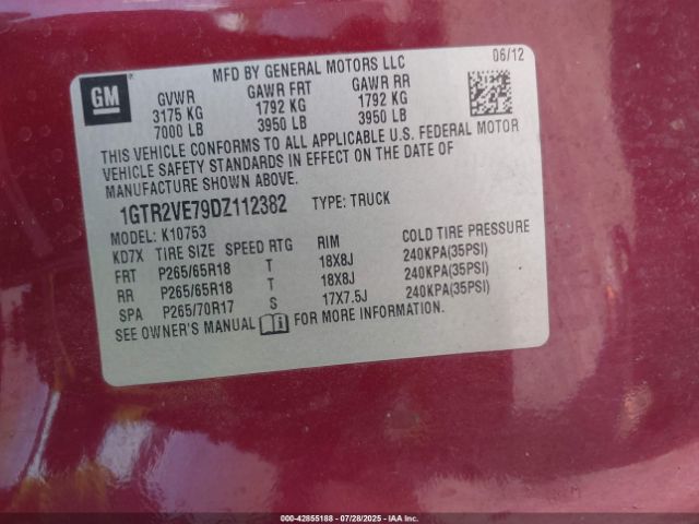 2013 GMC SIERRA 1500 1GTR2VE79DZ112382 Photo 8