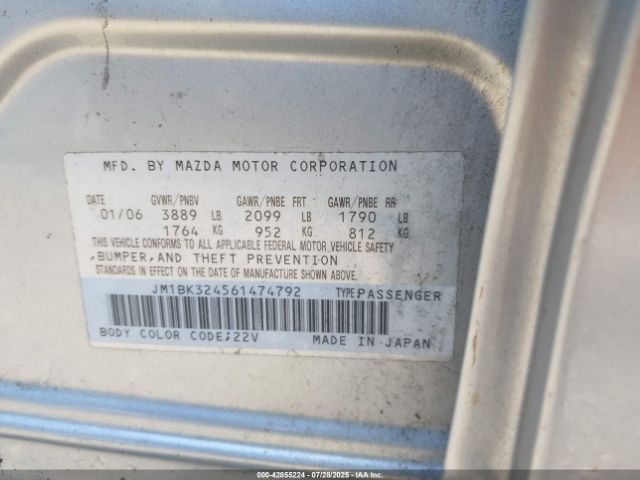 2006 MAZDA MAZDA3 JM1BK324561474792 Photo 8