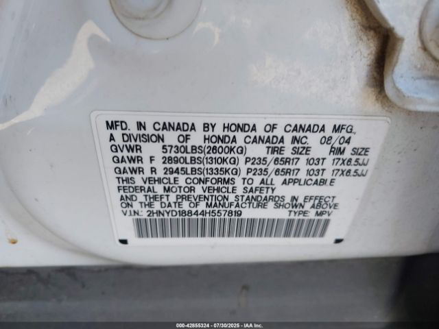 2004 ACURA MDX 2HNYD18844H557819 Photo 8