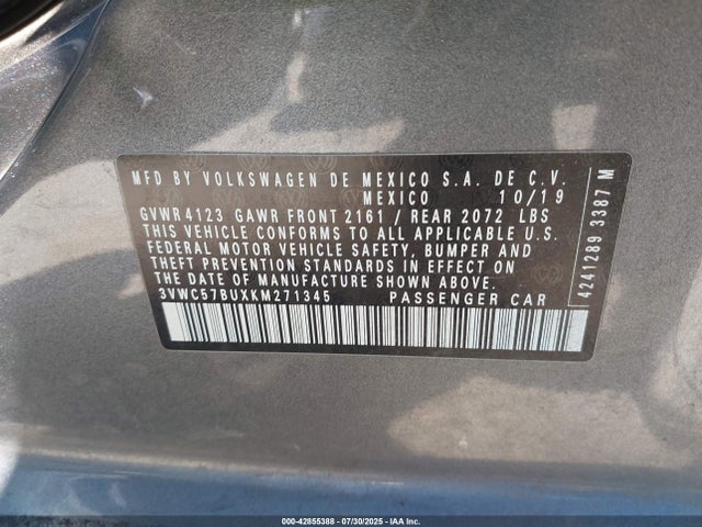 3VWC57BUXKM271345 Volkswagen 1.4 tsi