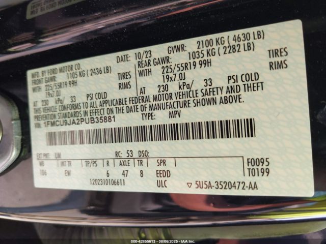 2023 FORD ESCAPE 1FMCU9JA2PUB35881 Photo 8