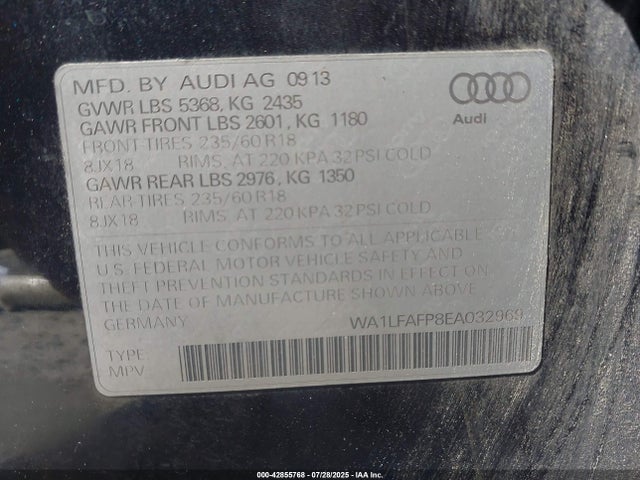 2014 AUDI Q5 WA1LFAFP8EA032969 Photo 8