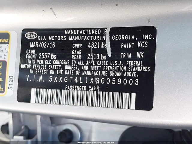 5XXGT4L1XGG059003 KIA t-gdi gamma