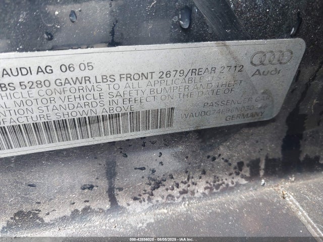 2006 AUDI A6 WAUDG74F96N030336 Photo 8