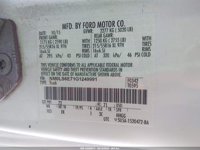 Ford 2016 2016 NM0LS6E71G1249991 Image 9
