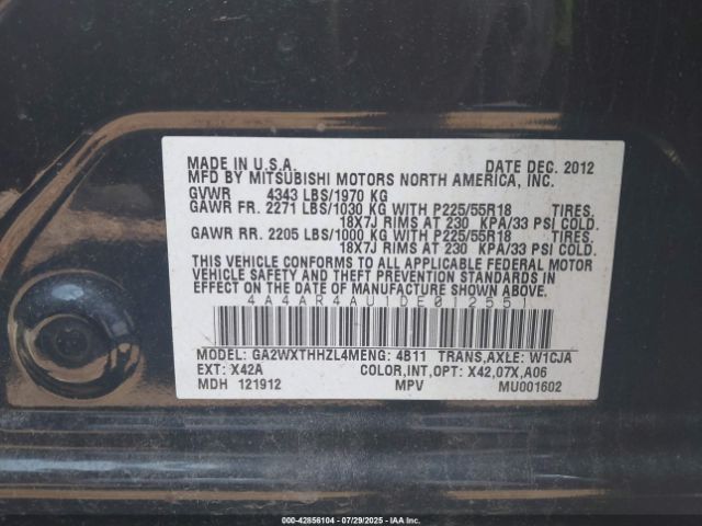 2013 MITSUBISHI OUTLANDER SPORT 4A4AR4AU1DE012551 Photo 8