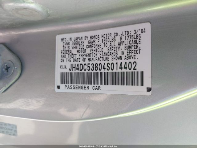 2004 ACURA RSX JH4DC53804S014402 Photo 8