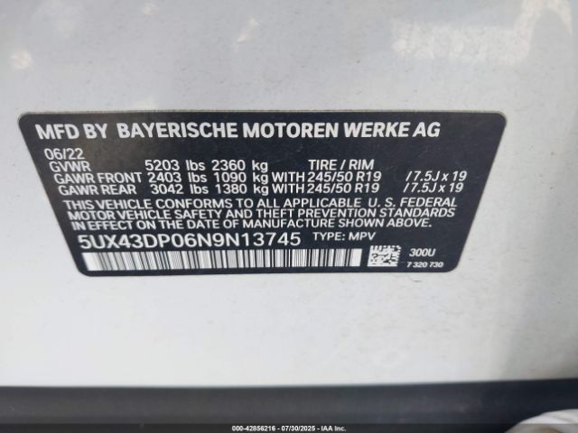 2022 BMW X3 5UX43DP06N9N13745 Photo 8