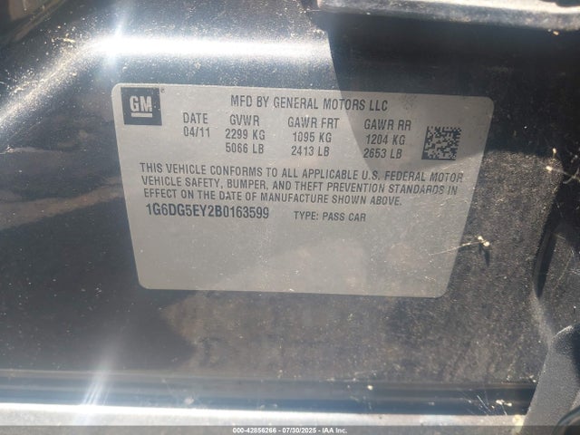 2011 CADILLAC CTS 1G6DG5EY2B0163599 Photo 8