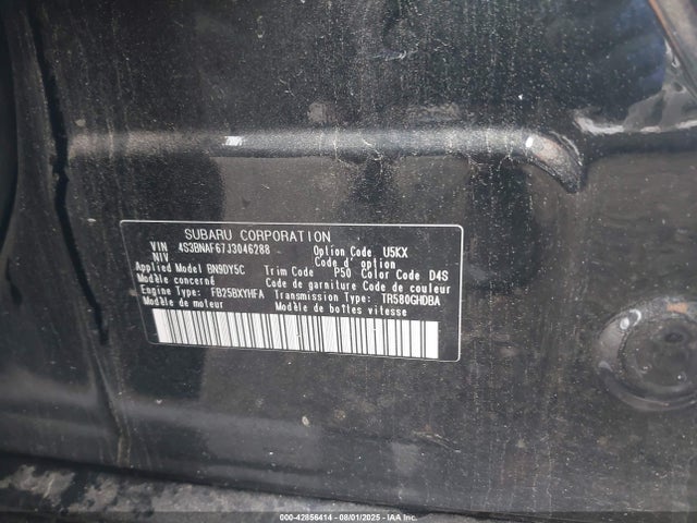 4S3BNAF67J3046288 Subaru u5