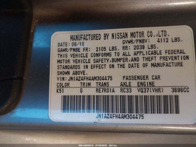 2010 NISSAN 370Z JN1AZ4FH4AM304475 Photo 8