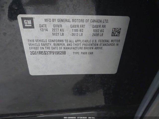 2015 CADILLAC XTS 2G61M5S37F9196288 Photo 8