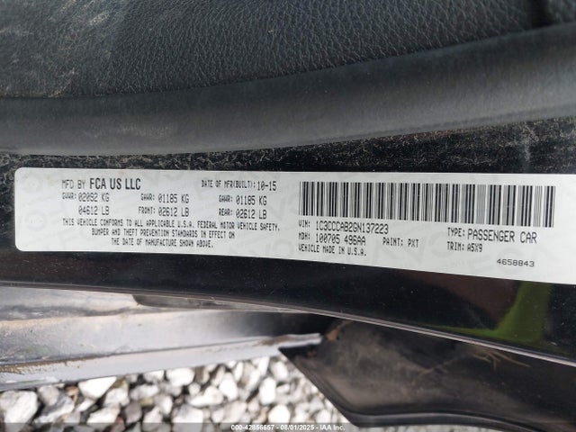 42856657 :رقم المزاد ، 1C3CCCAB2GN137223 vin ، 2016 Chrysler 200 Limited مزاد بيع