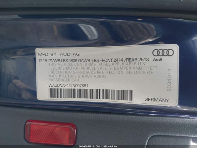 2020 AUDI A4 WAUDNAF44LN007881 Photo 8