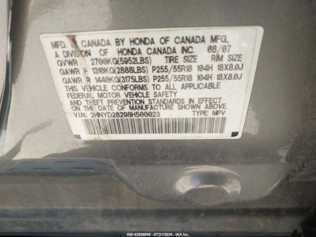 2008 ACURA MDX 2HNYD28298H500023 Photo 8