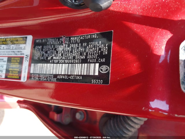 Aukcja sprzedaży 2011 Toyota Camry Se, vin: 4T1BF3EK1BU682803, numer aukcji: 42856912