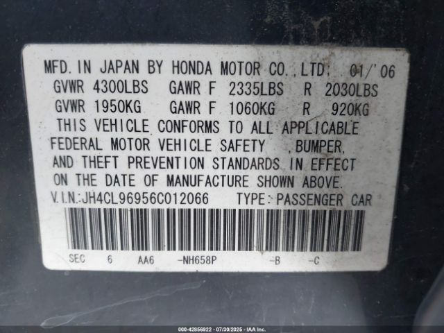 2006 ACURA TSX JH4CL96956C012066 Photo 8