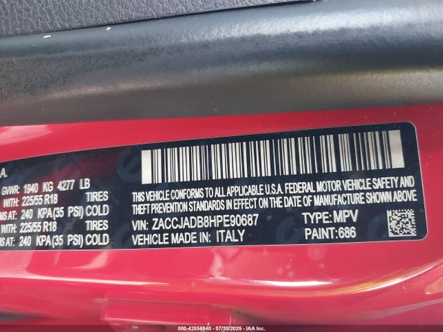 Jeep Renegade 2017 ZACCJADB8HPE90687 Image 9
